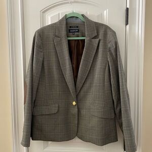 Jones New York Gray Tailored Blazer Professional Suit Jacket